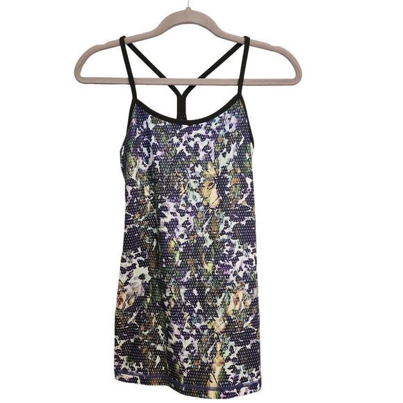 Lululemon Power Y Tank Amala Iris Floral Dot Print Size 6 - Picture 1 of 11